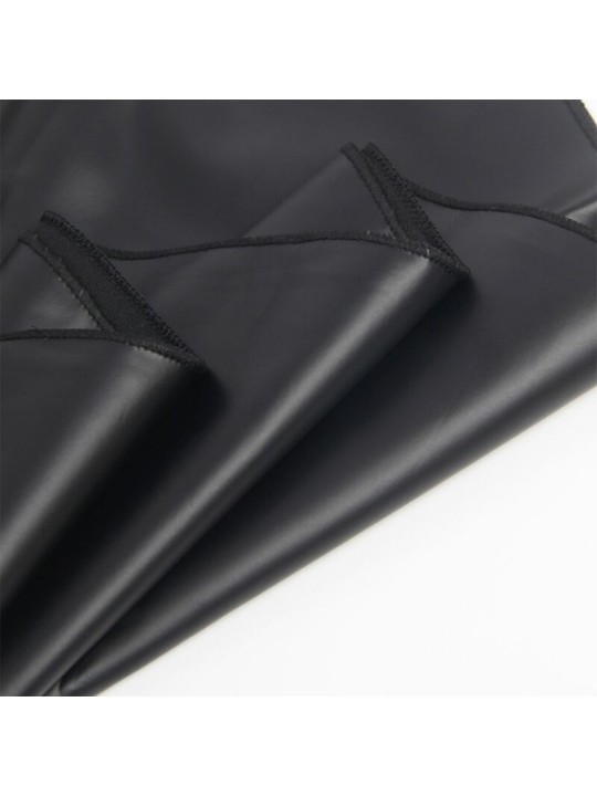 SUBBLIME - 955380 ROBE À BRETELLES EN CUIR NOIR L/XL