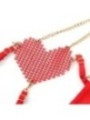 SUBBLIME - 955519 ENSEMBLE SOUTIEN-GORGE AVEC CHAÎNES ET COEUR EN MAILLE ROUGE S/M