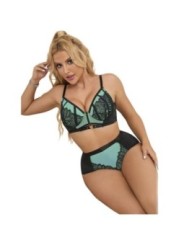 SUBBLIME - 955557 ENSEMBLE SOUTIEN-GORGE EN CUIR VERNI VERT AVEC FERMETURE ÉCLAIR S/M