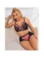 SUBBLIME - 955588 ENSEMBLE SOUTIEN-GORGE EN CUIR VERNI ROSE AVEC FERMETURE ÉCLAIR L/XL