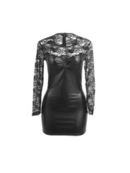 SUBBLIME - 955601 ROBE À MANCHES LONGUES AVEC DENTELLE NOIRE L/XL