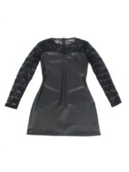 SUBBLIME - 955601 ROBE À MANCHES LONGUES AVEC DENTELLE NOIRE L/XL