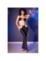 CHILIROSE - CR 4851 ENSEMBLE TOP ET LEGGINGS NOIRS AVEC ACCESSOIRES DORÉS M