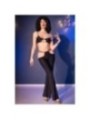 CHILIROSE - CR 4851 ENSEMBLE TOP ET LEGGINGS NOIRS AVEC ACCESSOIRES DORÉS M