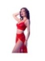CHILIROSE - CR 4850 ENSEMBLE TOP ET LEGGINGS ROUGE AVEC ACCESSOIRES DORÉS L