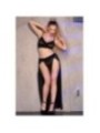 CHILIROSE - CR 4672 JUPE TOP NOIRE ET STRING AVEC CHAÎNES DORÉ XL
