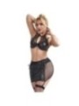 SUBBLIME - 957582 ENSEMBLE SOUTIEN-GORGE ET JUPE EN CUIR NOIR S/M
