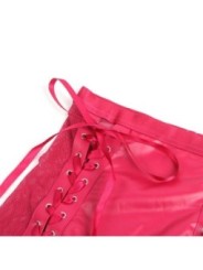SUBBLIME - 957605 ENSEMBLE SOUTIEN-GORGE ET JUPE EN CUIR ROUGE S/M
