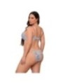 SUBBLIME - 957636 ENSEMBLE SOUTIEN-GORGE ET CULOTTE BRODÉS DE FLEURS BLEU CIEL L/XL