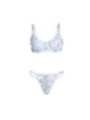 SUBBLIME - 957636 ENSEMBLE SOUTIEN-GORGE ET CULOTTE BRODÉS DE FLEURS BLEU CIEL L/XL