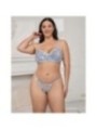 SUBBLIME - 957636 ENSEMBLE SOUTIEN-GORGE ET CULOTTE BRODÉS DE FLEURS BLEU CIEL L/XL