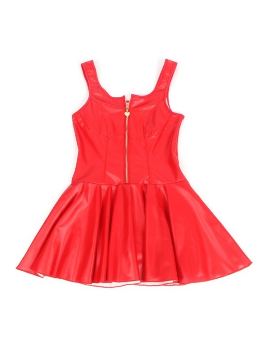 SUBBLIME - 957681 ROBE EN CUIR AVEC FERMETURE ÉCLAIR COEUR ROUGE S/M