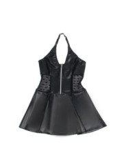 SUBBLIME - 957711 ROBE EN CUIR À FERMETURE ÉCLAIR EN DENTELLE NOIRE L/XL