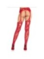 LEG AVENUE - BAS EN DENTELLE AVEC JARRETELLES ROUGES