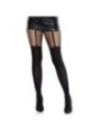 LEG AVENUE - COLLANTS EFFET PORTE-JARRETELLES AVEC DÉTAIL DENTELLE NOIR