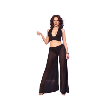 CHILIROSE - CR 4857 ENSEMBLE HAUT ET PANTALON NOIR TAILLE L
