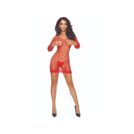 PASSION - BS108 BODYSTOCKING GRID ROUGE