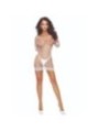 PASSION - BS108 BODYSTOCKING BLANC GRILLE