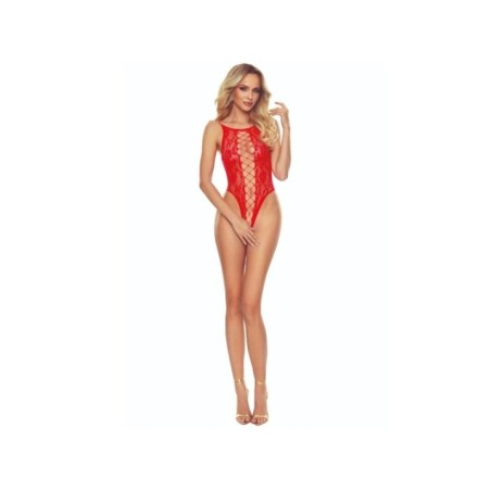 PASSION - BS112 BODYSTOCKING DENTELLE ROUGE