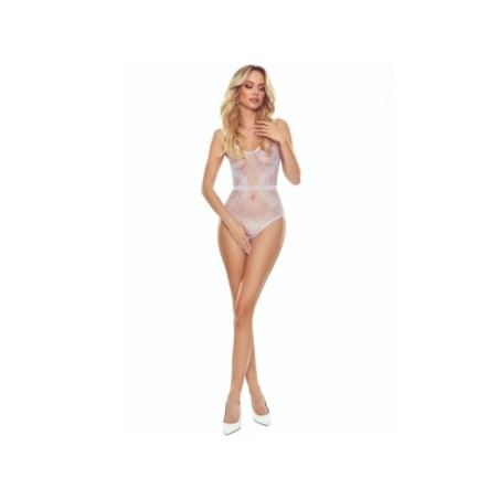 PASSION - BS115 BODYSTOCKING BLANC GRILLE