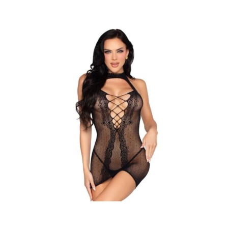 LEG AVENUE - 81675 ROBE MINI DOS NU NOIRE - TAILLE UNIQUE