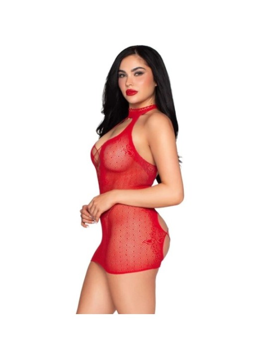LEG AVENUE - 81675 ROBE MINI DOS NU ROUGE - TAILLE UNIQUE