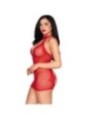 LEG AVENUE - 81675 ROBE MINI DOS NU ROUGE - TAILLE UNIQUE