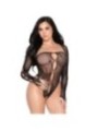 LEG AVENUE - 89361 BODY SANS FOURCHE AVEC BOLÉRO NOIR - TAILLE UNIQUE