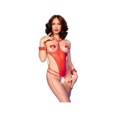 CHILIROSE - CR 4874 BODY ROUGE SANS ENTREJAMBE OUVERT L/XL