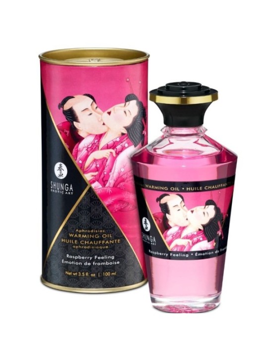 SHUNGA - HUILE DE MASSAGE EFFET THERMIQUE SAVEUR INTENSE DE FRAMBOISE 100 ML