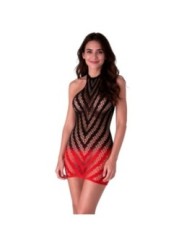 PASSION - ROBE BODYSTOCK À DÉGRADÉ NOIR ET ROUGE BS117