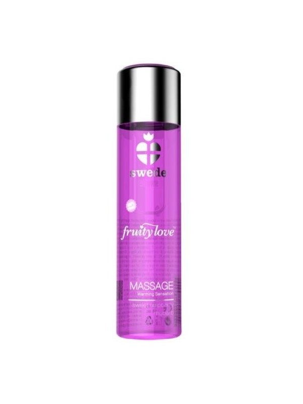 SWEDE - FRUITY LOVE EFFET RÉCHAUFFANT HUILE DE MASSAGE FRAMBOISE ROSE ET RHUBARBE 60 ML