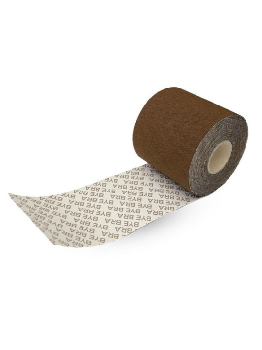 BYE-BRA - BODY TAPE 5 M X 6,5 CM + 3 PAIRES DE CACHE-MATIN MARRON