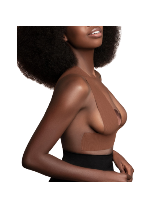 BYE-BRA - BODY TAPE 5 M X 6,5 CM + 3 PAIRES DE CACHE-MATIN MARRON