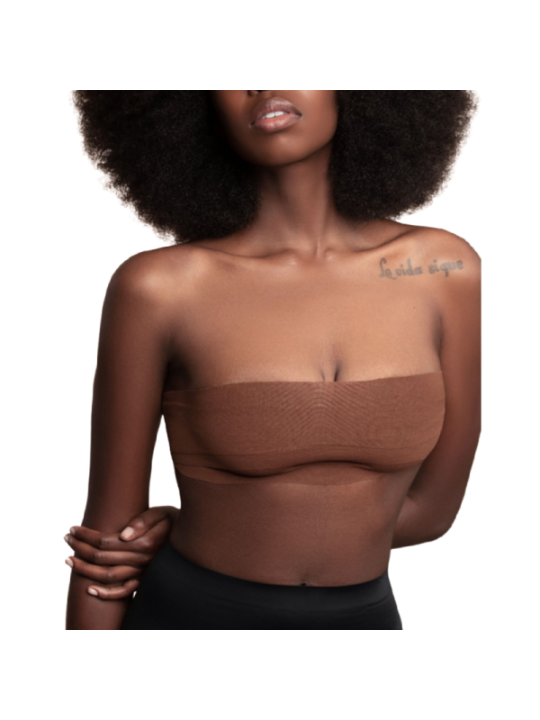 BYE-BRA - BODY TAPE 5 M X 6,5 CM + 3 PAIRES DE CACHE-MATIN MARRON