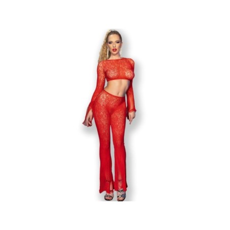 CHILIROSE - CR 4648 HAUT ET PANTALON ROUGE S/L