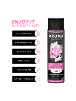 BRUMA - HUILE DE MASSAGE PREMIUM EFFET CHALEUR SAVEUR GOMME 3 EN 1 - 100 ML