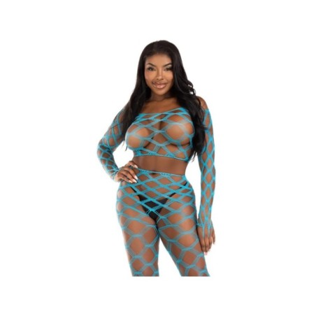 LEG AVENUE - TOP & LEGGINS HARDCORE BLEU