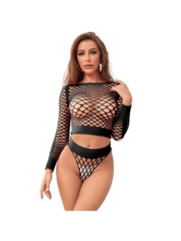 SUBBLIME - 952228 ENSEMBLE 2 PIÈCES  MANCHES LONGUES EN RÉSEILLE NOIR TAILLE UNIQUE