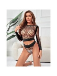 SUBBLIME - 952228 ENSEMBLE 2 PIÈCES  MANCHES LONGUES EN RÉSEILLE NOIR TAILLE UNIQUE
