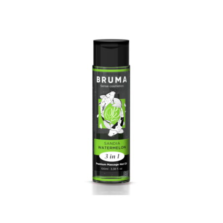BRUMA - HUILE DE MASSAGE PREMIUM EFFET CHALEUR SAVEUR DE PASTÈQUE 3 EN 1 - 100 ML