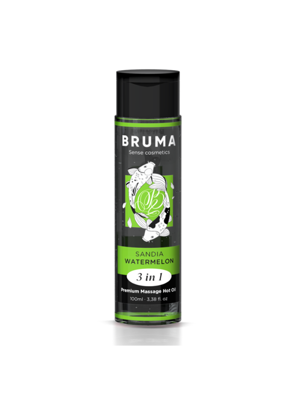 BRUMA - HUILE DE MASSAGE PREMIUM EFFET CHALEUR SAVEUR DE PASTÈQUE 3 EN 1 - 100 ML