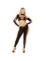 LEG AVENUE - CROP TOP ET LEGGINGS DÉCOUPÉS SANS COUTURE NOIR