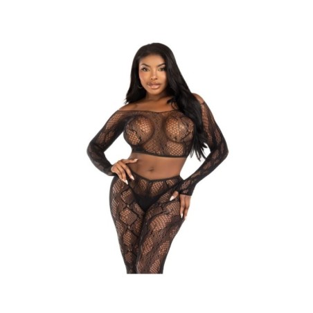 LEG AVENUE - 89373 HAUT COURT EN PYTHON ET COLLANTS SANS PIEDS NOIRS - TAILLE UNIQUE