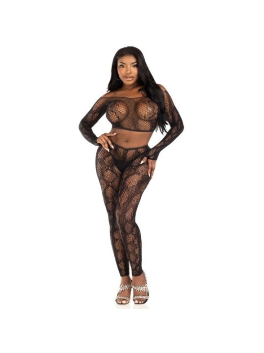 LEG AVENUE - 89373 HAUT COURT EN PYTHON ET COLLANTS SANS PIEDS NOIRS - TAILLE UNIQUE