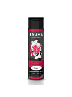 BRUMA - HUILE DE MASSAGE PREMIUM EFFET CHALEUR SAVEUR FRAISE 3 EN 1 - 100 ML