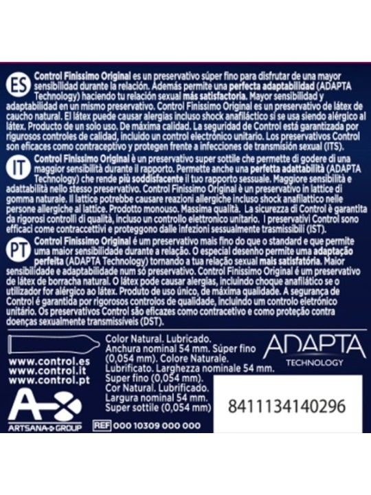 CONTROL - PRÉSERVATIFS FINISSIMO 3 UNITÉS
