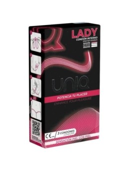 UNIQ - LADY CONDOM PRÉSERVATIFS FÉMININS SANS LATEX AVEC PORTE-JARRETELLES 3 UNITÉS