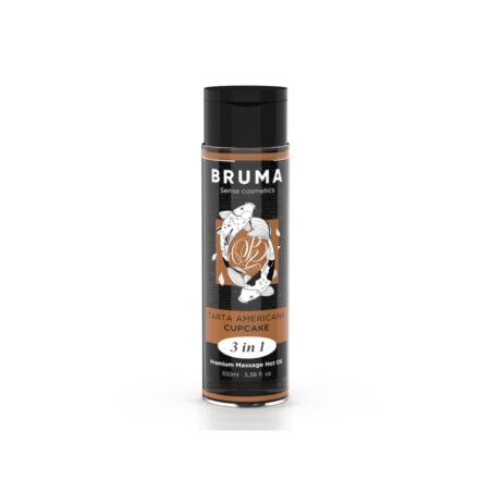 BRUMA - HUILE DE MASSAGE PREMIUM EFFET CHALEUR SAVEUR CUPCAKE 3 EN 1 - 100 ML