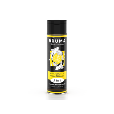 BRUMA - HUILE DE MASSAGE PREMIUM EFFET CHALEUR SAVEUR PINA COLADA 3 EN 1 - 100 ML
